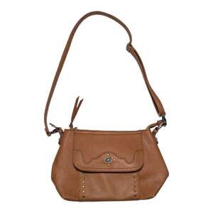 Catchfly Studio Western Leather Purse Shoulder Bag Brown Turquoise Crossbody
